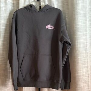 White Fox Gray Hoodie with Pink Logo